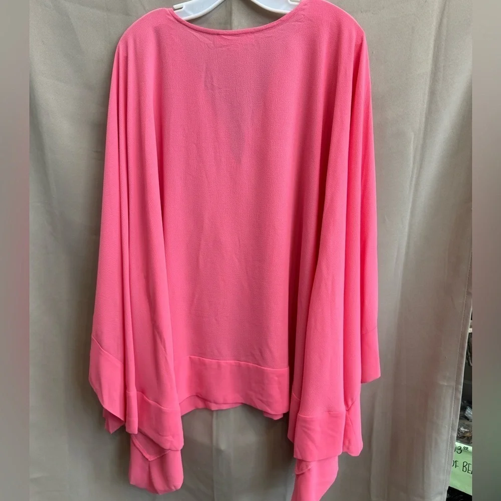 Michael Kors Pink Ring Detail Poncho Top 2X Oversized